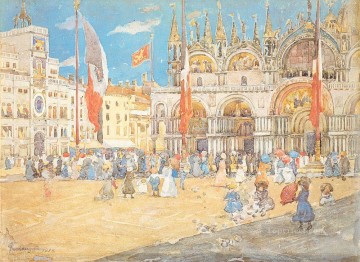 街並み Painting - セント・マークスポスト印象派 モーリス・プレンダーガスト ヴェネツィア